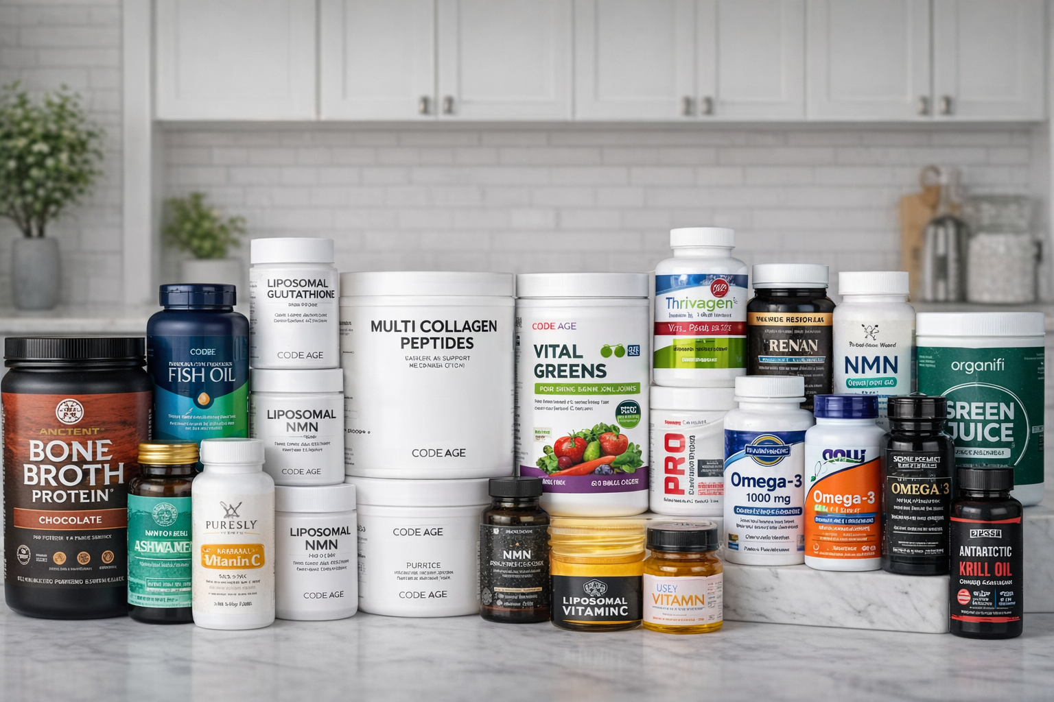 Multiple dietary supplements commonly used for longevity and anti-aging